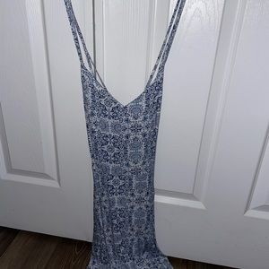 White and blue mini dress